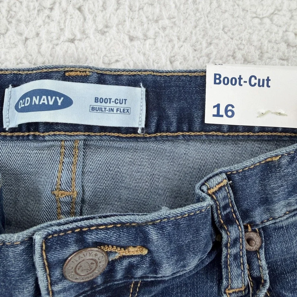 Old Navy Kids 16 Blue Boot-Cut Built-In Flex Adjustable Waist Denim Jeans